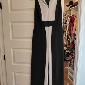 Black and White Sleeveless Jumpsuit